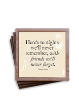 Min. Case Pack of 2 // Here's To Nights Copper & Glass Coasters, Set of 4 - Wholesale Ben's Garden