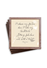 Min. Case Pack of 2 // I Choose My Friends Copper & Glass Coasters, Set of 4 - Wholesale Ben's Garden