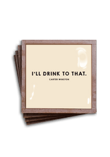 Min. Case Pack of 2 // I'll Drink To That Copper & Glass Coasters, Set of 4 - Wholesale Ben's Garden