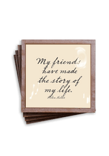 Min. Case Pack of 2 // My Friends Have Made Copper & Glass Coasters, Set of 4 - Wholesale Ben's Garden