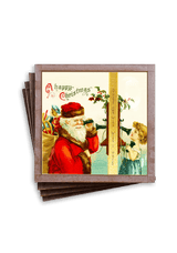 Min. Case Pack of 2 // Ring In Christmas Copper & Glass Coaster, Set of 4 - Wholesale Ben's Garden