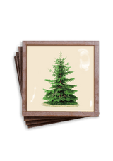 Min. Case Pack of 2 // Vintage Christmas Tree Copper & Glass Coaster, Set of 4 - Wholesale Ben's Garden
