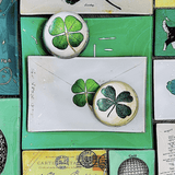 Min. Case Pack of 2 // Vintage Clover Envelope Crystal Dome Paperweight - Wholesale Ben's Garden