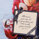 Min. Case Pack of 2 // Wherever You Are Copper & Glass Coasters, Set of 4 - Wholesale Ben's Garden