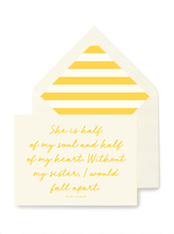 Bensgarden.com | Min. Case Pack // She Is Half of my Soul and Half Of My Heart Greeting Card, Single Folded Card or Boxed Set of 8 - Bensgarden.com