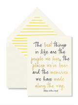 Min. Case Pack // The Best Things In Life Blank Single Folded Greeting Card - Wholesale Ben's Garden