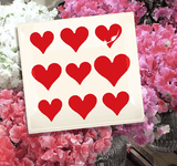 Bensgarden.com | Nine Of Hearts Decoupage Glass Tray - Bensgarden.com