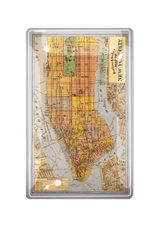 Outline & Index of New York City Map Decoupage Glass Tray