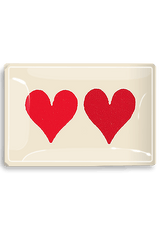 Pair of Hearts Decoupage Glass Tray - Wholesale Ben's Garden