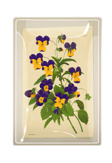 Pansies Botanical Decoupage Glass Tray