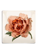 Bensgarden.com | Peach Peony Specimen Decoupage Glass Tray - Bensgarden.com
