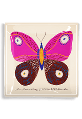 Pink Maldives Butterfly Decoupage Glass Tray - Wholesale Ben's Garden