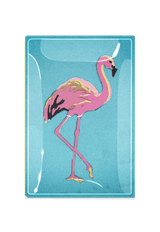 Pinky The Flamingo Decoupage Glass Tray - Wholesale Ben's Garden