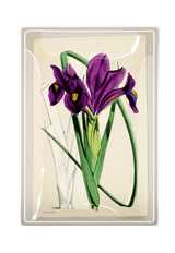 Purple Iris Decoupage Glass Tray - Wholesale Ben's Garden