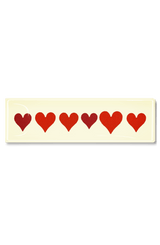 Six Hearts In A Row Decoupage Glass Tray - Wholesale Ben's Garden