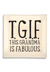 T.G.I.F. This Grandma Is Fabulous Decoupage Glass Tray - Wholesale Ben's Garden