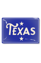 Texas Stars Blue Decoupage Glass Tray - Wholesale Ben's Garden