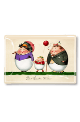 Three Egg Family Best Easter WIshes Decoupage Glass Tray - Wholesale Ben's Garden