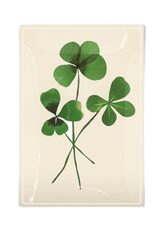 Three Lucky Clovers Decoupage Glass Tray