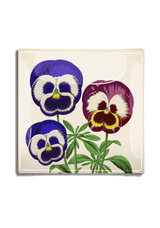 Bensgarden.com | Three Pansy Flowers Decoupage Glass Tray - Bensgarden.com