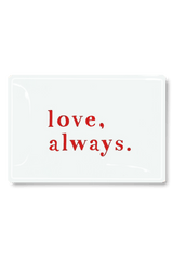 Love, Always. Typewriter Decoupage Glass Tray