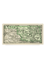 Vintage Oklahoma Texas Indian Territory Decoupage Glass Tray - Wholesale Ben's Garden
