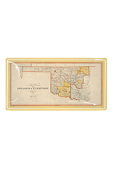 Vintage Oklahoma Texas Territory Decoupage Glass Tray - Wholesale Ben's Garden