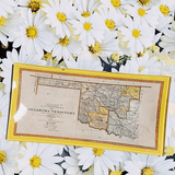 Vintage Oklahoma Texas Territory Decoupage Glass Tray - Wholesale Ben's Garden