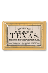 Vintage Texas Map State Seal Decoupage Glass Tray - Wholesale Ben's Garden
