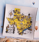 Vintage Texas State Illustration Decoupage Tray - Wholesale Ben's Garden