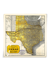 Vintage Texas State Map Decoupage Glass Tray - Wholesale Ben's Garden