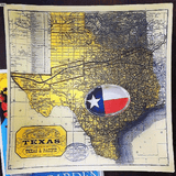 Vintage Texas State Map Decoupage Glass Tray - Wholesale Ben's Garden