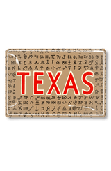 Vintage Texas with Cattle Brand Symbols Decoupage Glass Tray - Wholesale Ben's Garden