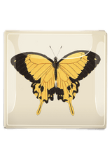 Yellow and Black Chilean Butterfly Decoupage Glass Tray - Wholesale Ben's Garden