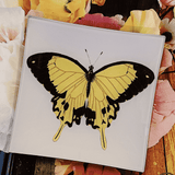 Bensgarden.com | Yellow and Black Chilean Butterfly Decoupage Glass Tray - Bensgarden.com