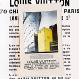 Louis Vuitton Golden Steamer Trunks Decoupage Glass Tray