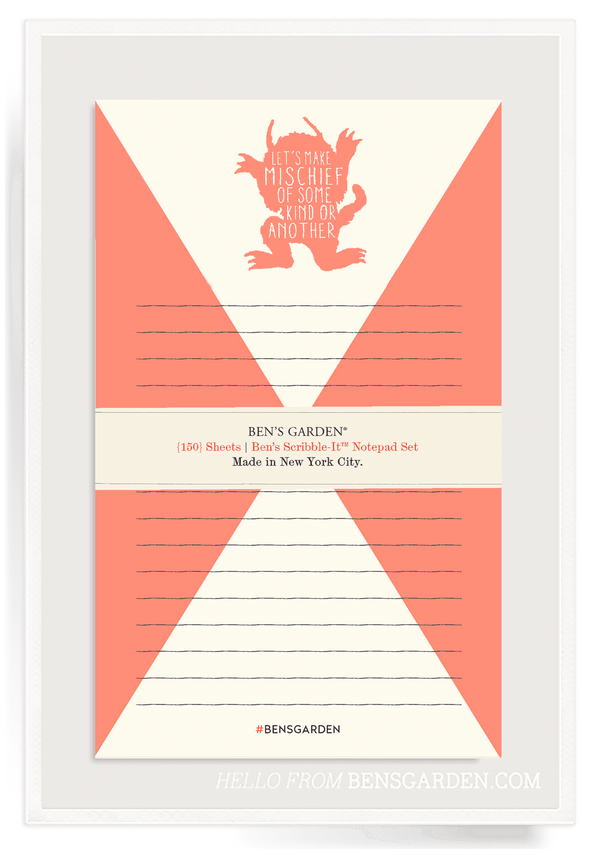 Bensgarden.com | {3} Let's Make Mischief Of Some Kind Scribble Notepad Set - Bensgarden.com