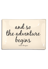 And So The Adventure Begins Decoupage Glass Tray
