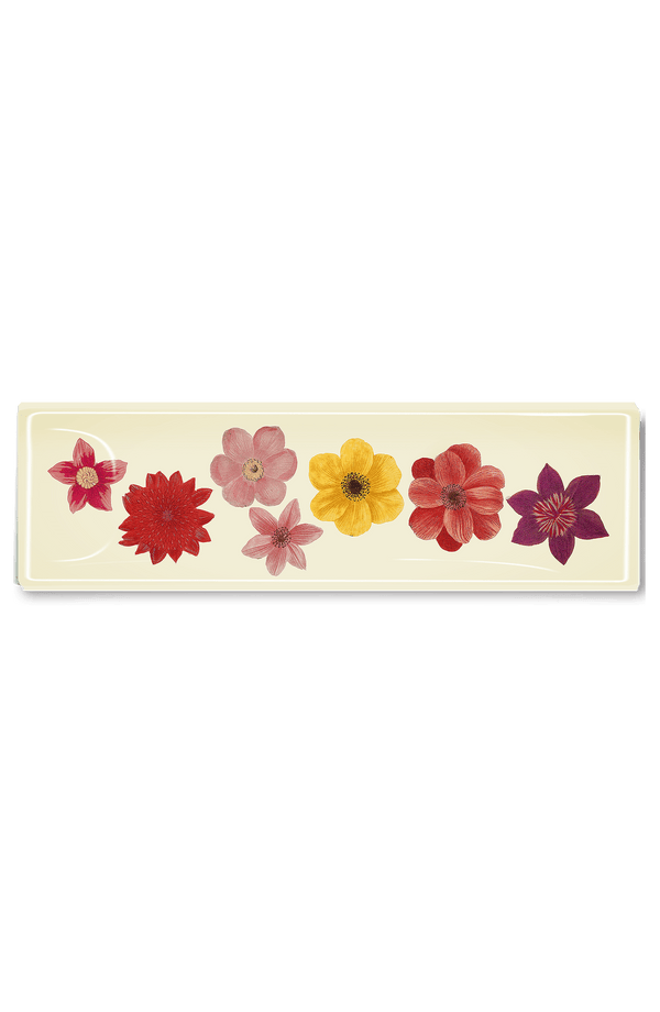 7 Colorful Flowers Decoupage Glass Tray - Wholesale Ben's Garden 