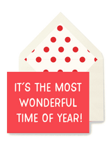 Min. Case Pack // It's The Most Wonderful Time Of Year Christmas Blank Single Greeting Card