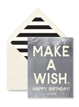 Min. Case Pack // Make A Wish Happy Birthday Greeting Card, Single Folded Card