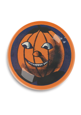 Pumpkin Midnight Blue Round Decoupage Tray