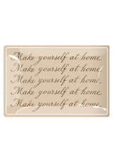 Make Yourself At Home Cursive Decoupage Glass Tray