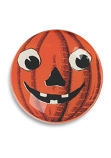 Peekaboo Pumpkin Round Decoupage Glass Tray