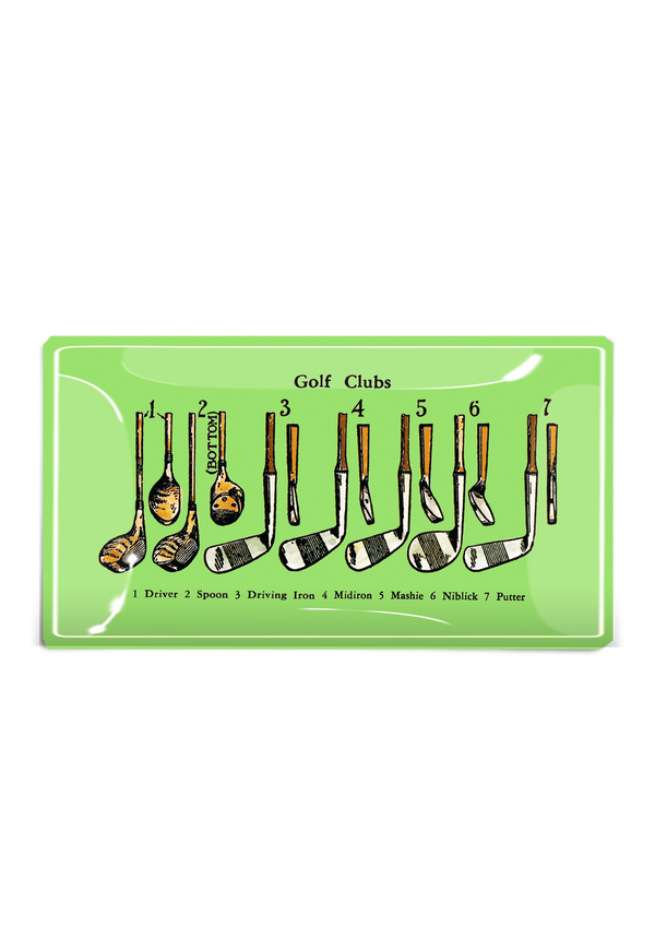 Hole In One Decoupage Glass Tray