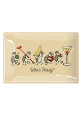 Who's Thirsty Decoupage Glass Tray