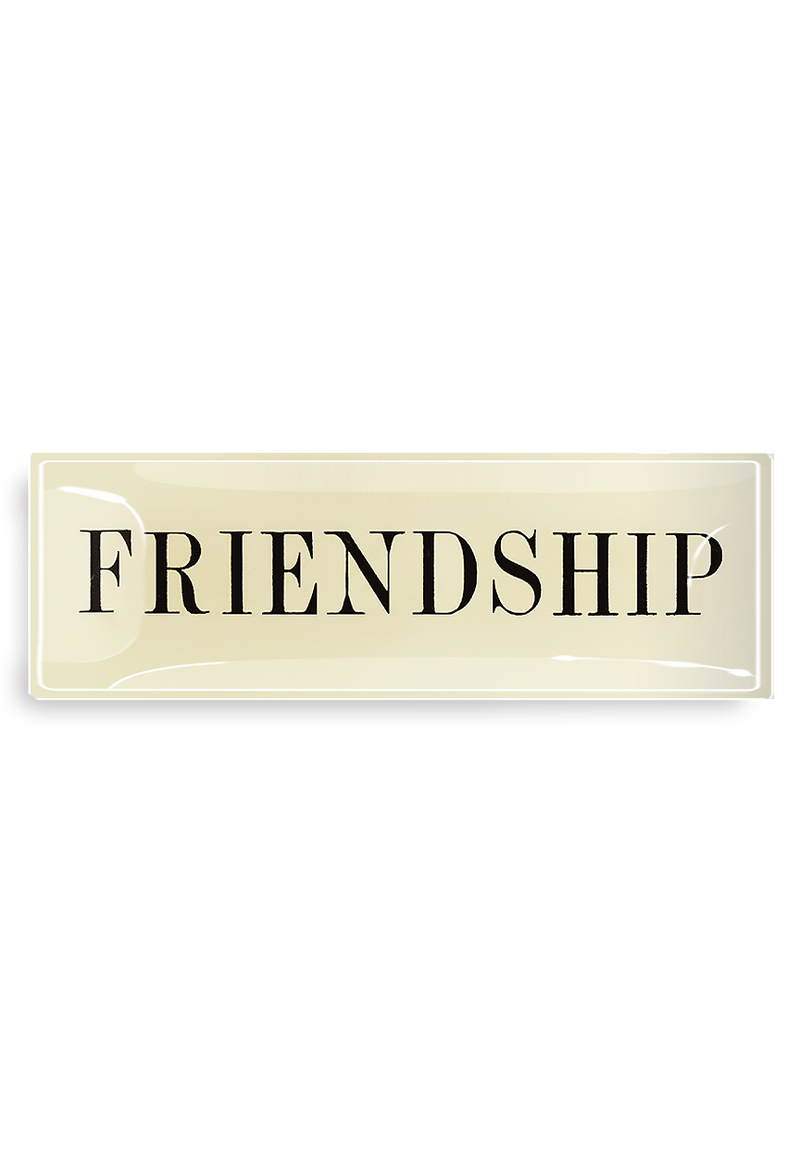 Friendship Penmanship Decoupage Glass Tray