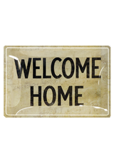 Welcome Home Parchment Decoupage Glass Tray
