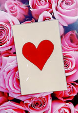 Red Long Heart Decoupage Glass Tray