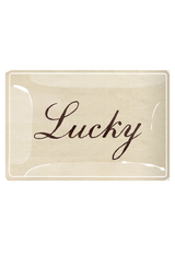 Lucky Spencer Cursive Decoupage Glass Tray